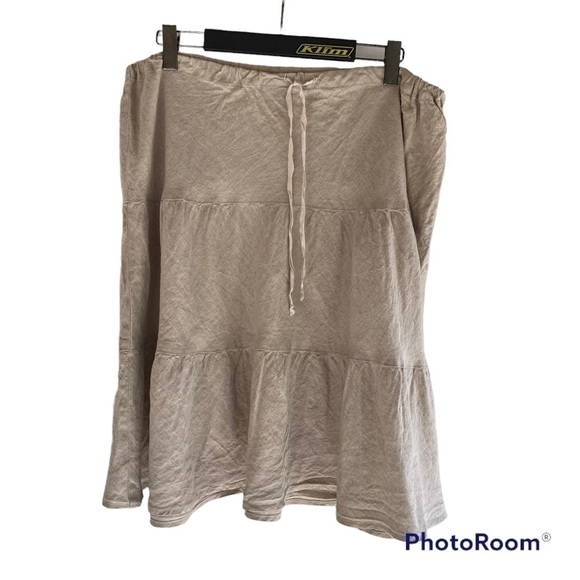 ALLEN ALLEN Peasant Skirt A-Linen Tiered Boho Lagenlook - Picture 1 of 5
